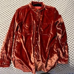 Pilcro Relaxed Velvet Buttondown